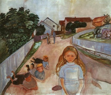 Abstract and Decorative Painting - street in asgardstrand 1902 Edvard Munch Expressionism